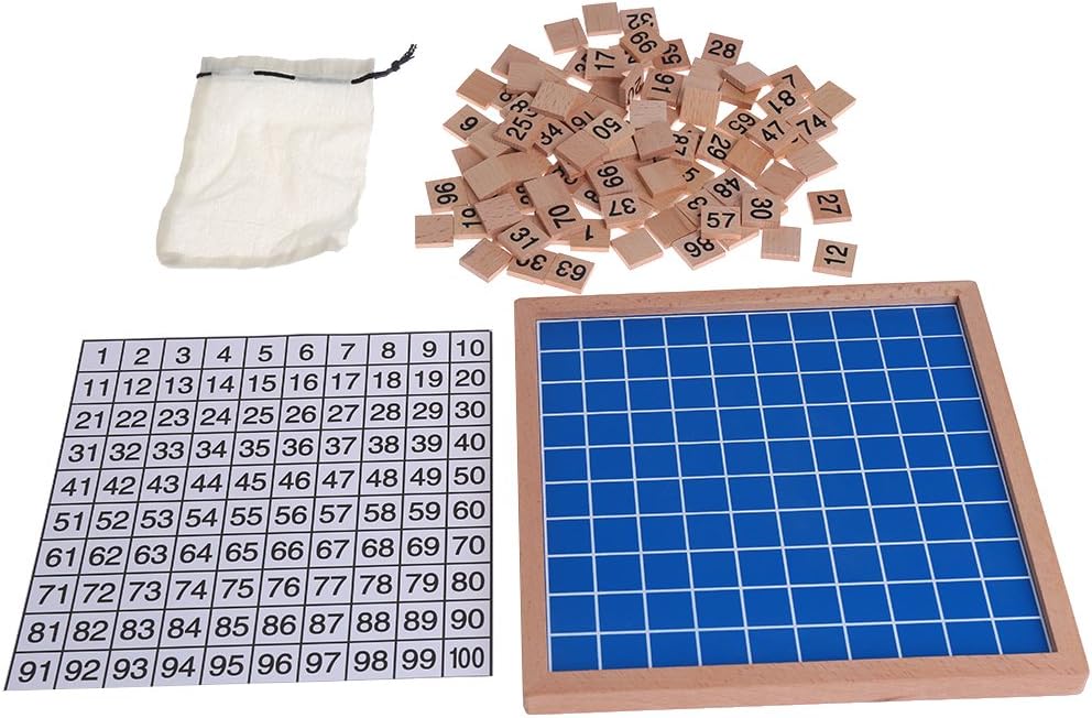 Kofun Wooden Montessori Hundred Board Math 1 to 100 Consecutive Numbers Counting Toy