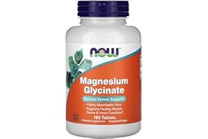 NOW Foods Supplements, Magnesium Glycinate 100 mg, Highly Absorbable Form, 180 Tablets