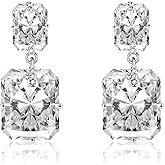 Miss Glorael 8mm Cubic Zirconia Stud Earrings for Women, Love & Oval Design with 925 Sterling Silver Ear Posts, Dainty Sparkling Jewelry Gift for Daily Wear