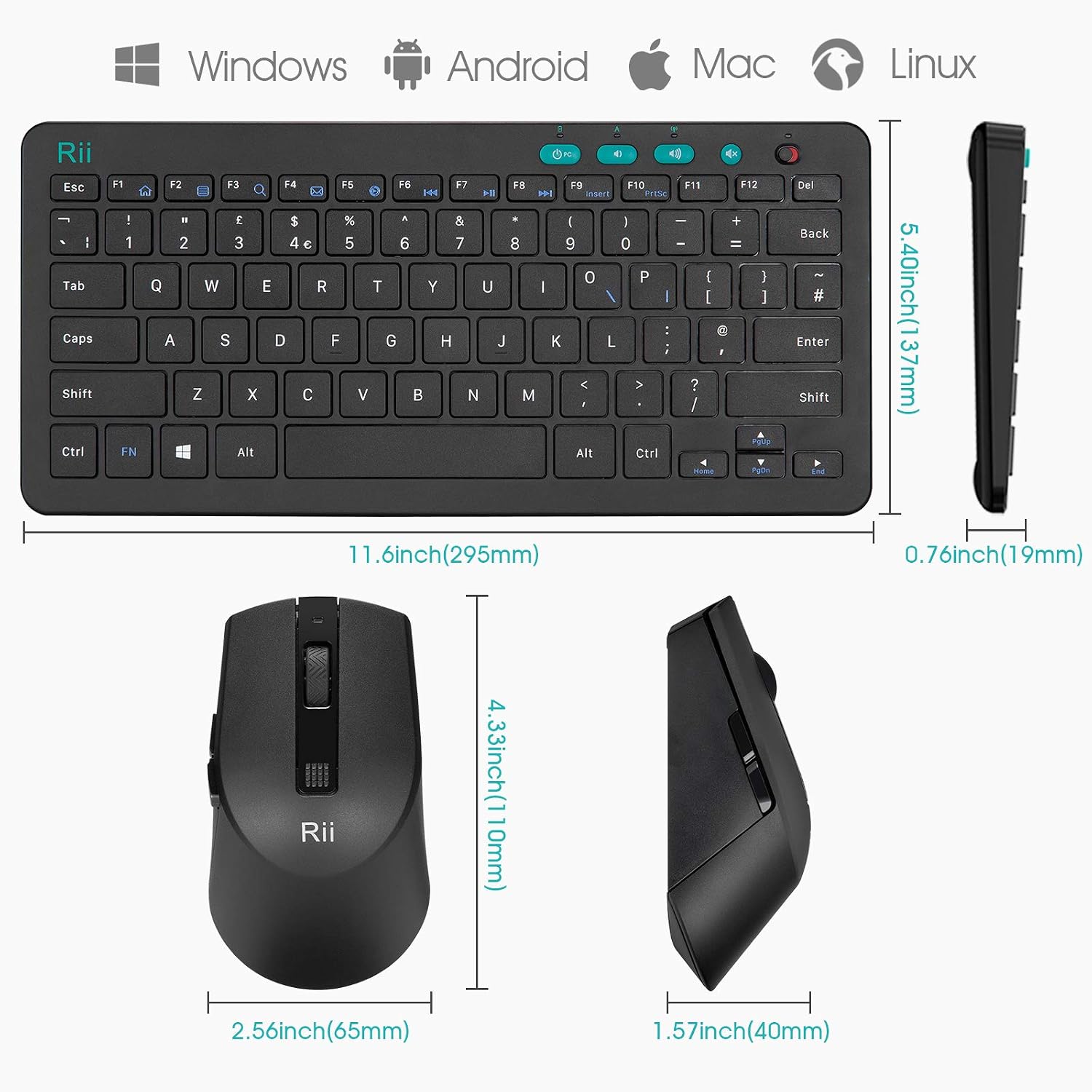 Wireless Keyboard and Mouse Set, Keyboard and Mouse with Ultra-slim Size UK Layout Compatible with PC, Laptop, Computer - Image 3