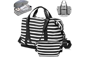 CONTAIL 33-45L Expandable Weekender Travel Bag with Toiletry Bag,Gym Tote Handbag with Shoe Compartment,Carry On Duffel Bags with Wet Pocket