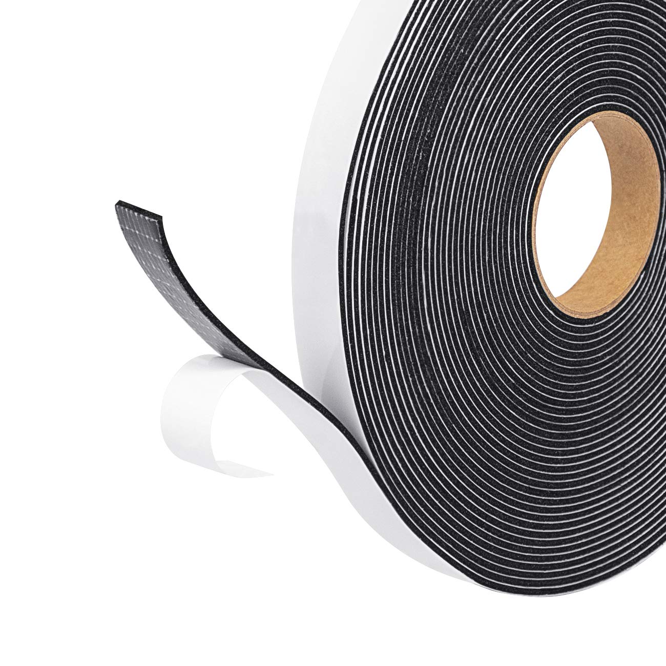 fowong Insulation Tape for Windows and Doors, 12mm(W) x 1.5mm(T) x 10m(L) Draught Excluder Tape for Window Sealant, Rubber Seal Foam Tape for Windows, Self Adhesive Draught Excluder, Anti-Collision
