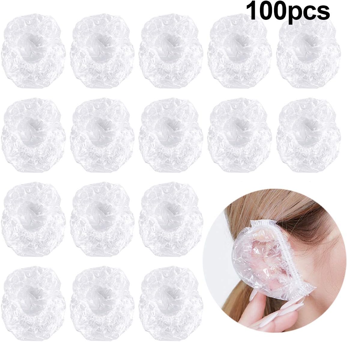 100 Pack Clear Disposable Ear Protectors Shower Waterproof Clear Ear