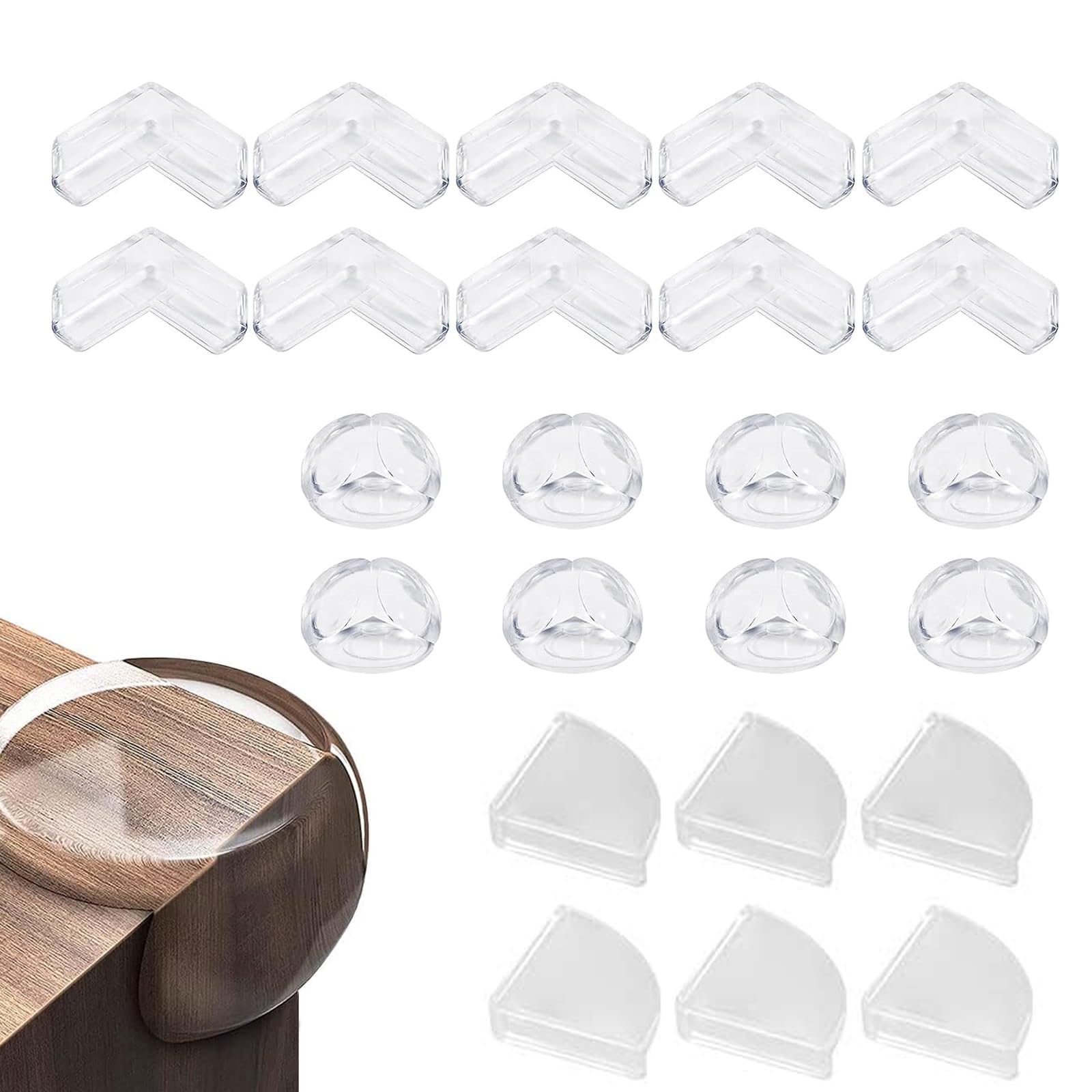 26 Packs Corner Protectors, Corner Protectors for Kids, Handy Table Corner Buffer, Suitable For Pasting On Desktop, Corner And Edge, Office Areas (Transparent Color)