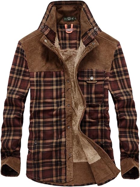 Kapuzenjacke Fleece Jacke Kariert Herren Herren Thermojacke