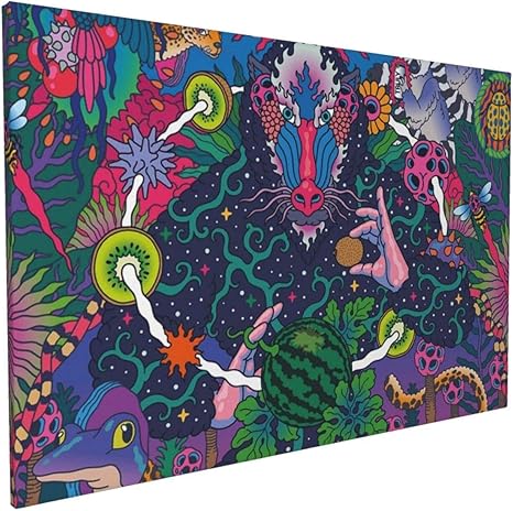 Amazon 人気商品 現代 ポスター 奇抜なサイケデリックアート 1 装飾画 部屋飾り 壁の絵 壁掛け ソファの背景絵画 北欧シンプル ウォールアート モダン ウォールステッカー オンライン通販