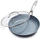 GreenPan Valencia Pro Ceramic Nonstick 10" Frying Pan Skillet with Lid, Hard Anodized PFAS-Free, Induction Ready, Compatible on All Cooktops, Dishwasher Safe, Oven Safe to 600F, Gray