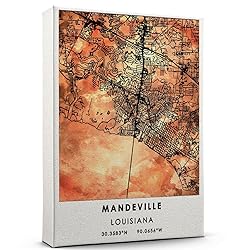 Mandeville Map Poster, Louisiana Map Art