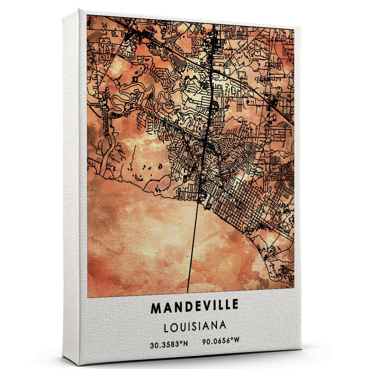 Mandeville Map Poster, Louisiana Map Art