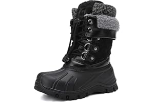 EQW Kids Waterproof Snow Boots for Girls & Boys Winter Insulated Warm Fur Lined Non-Slip Ankle Shoes