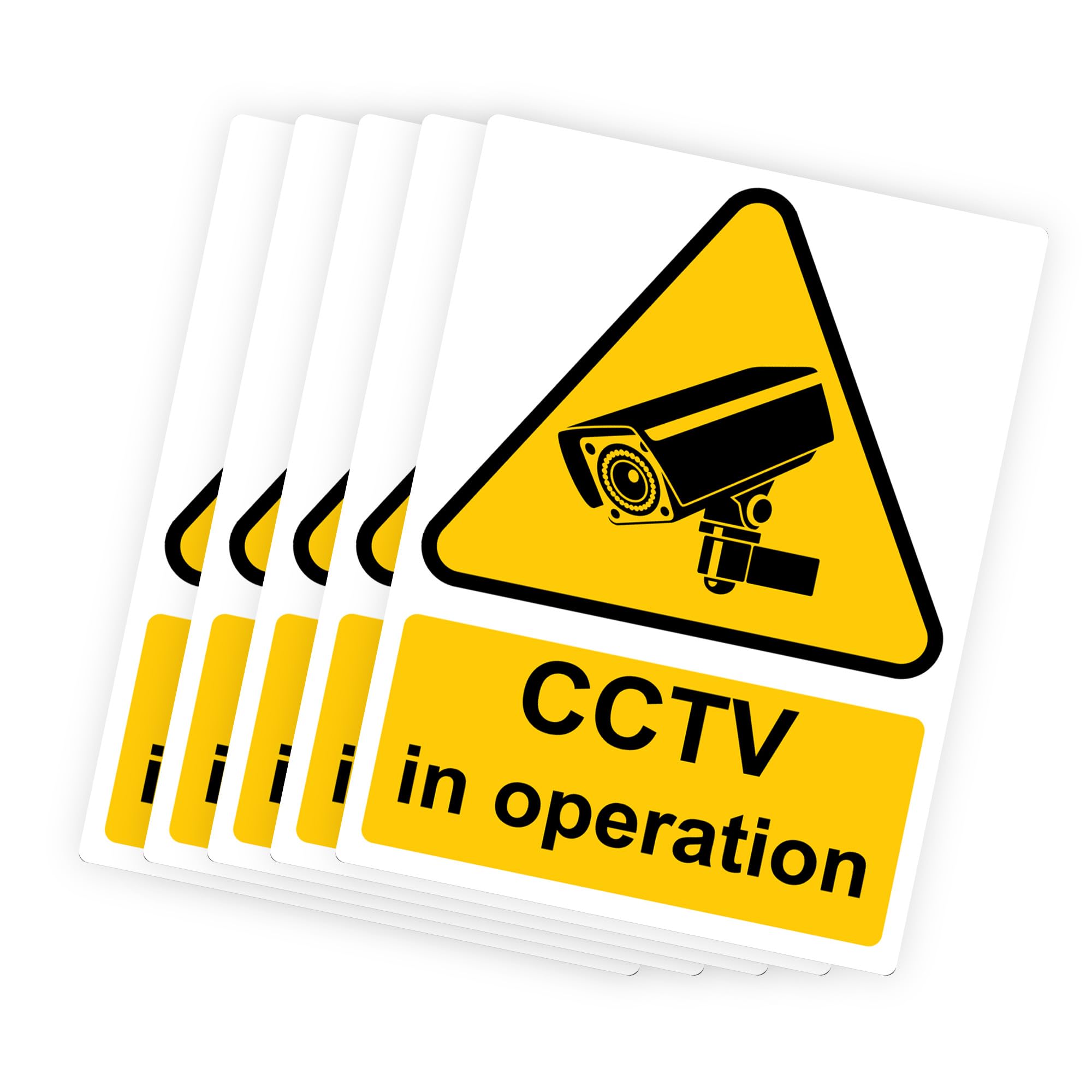 RDLCAR CCTV In Operation Signs 1mm Rigid PVC Pack of 5 Signage Durable 200mm x 300mm Security Warning Signs Outdoor — image 1