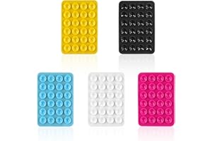 5pcs Phone Suction Holder, Silicone Suction Phone Case Adhesive Mount with 24 Suction Cups Hands-Free Sticky Phone Grip Acces