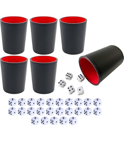 Amazon.com: 5 Pack PU Leather Dice Cups Felt Lining Quiet Shaker