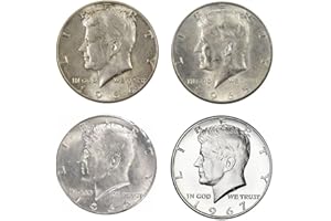 YIQILAFADA 1964 1965 1966 1967 Kennedy Silver Half Dollars Coin - 4pcs Set Replica for Collection Uncirculated US Coin Collectible