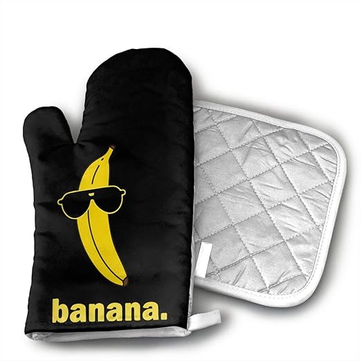 Cool Banana - Juego de manoplas para horno y soporte para ollas ...