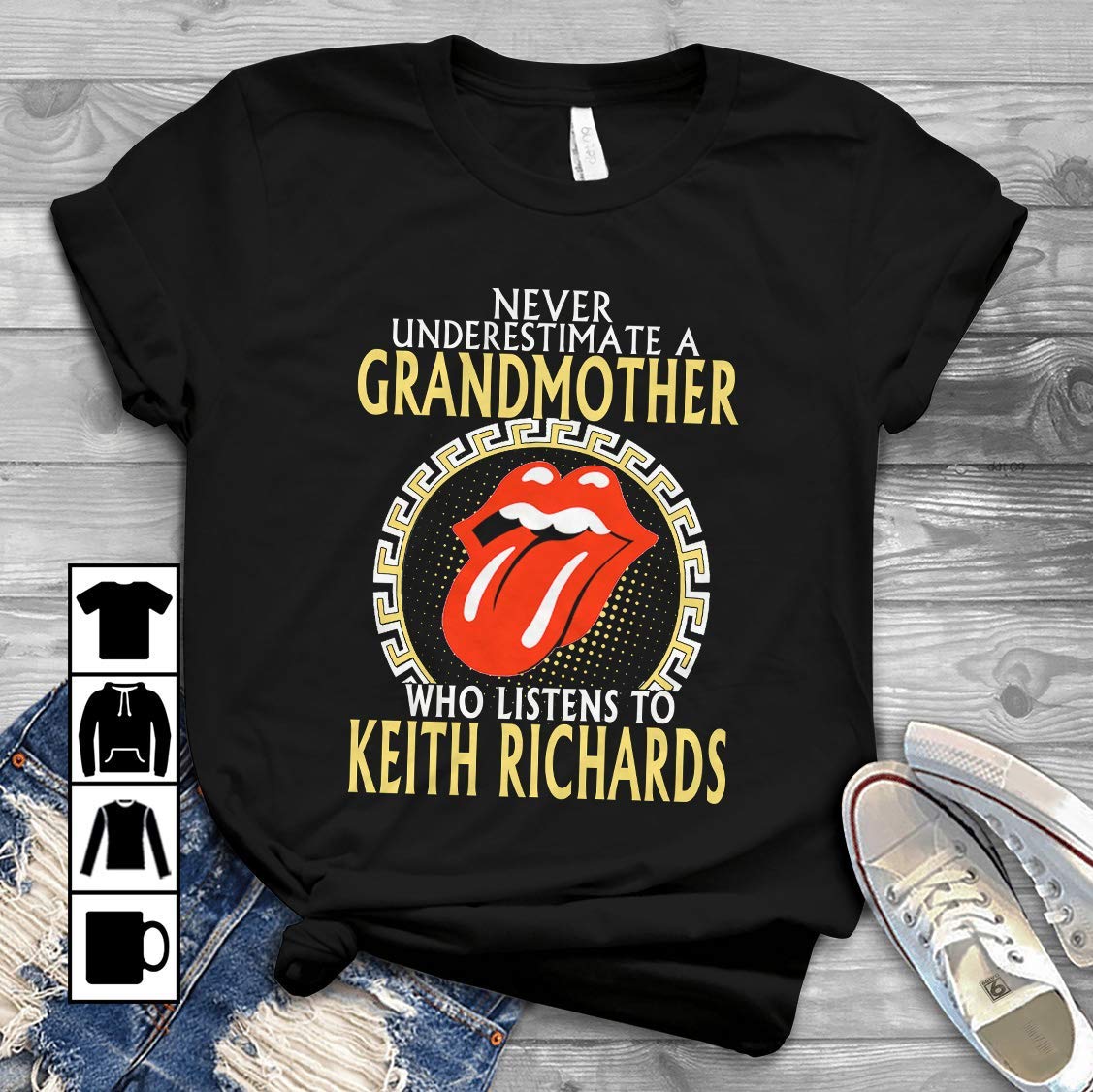 Grandmother-keith-richards Shirts Never Underestimate-grandmother T Shirt 