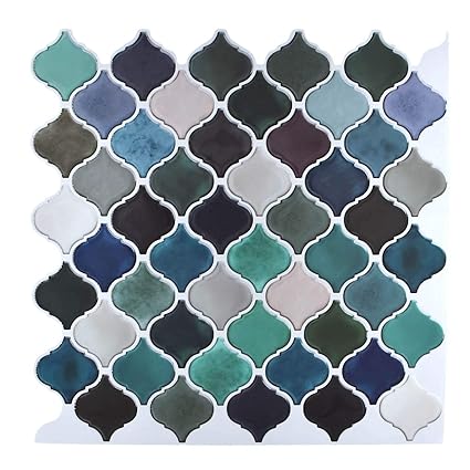 Arabesque Peel And Stick Tile Backsplash Honjan Renters Groutless