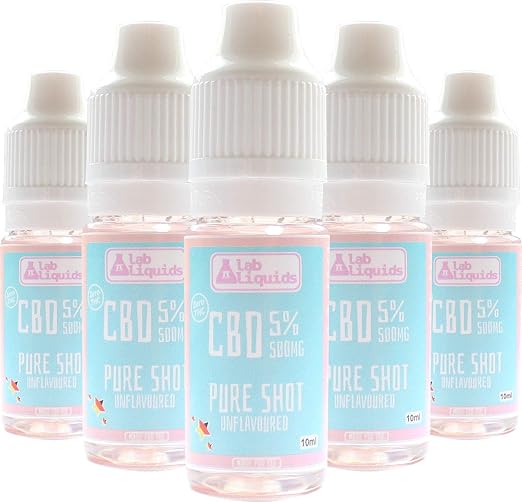 CBD Liquid 500mg | Pure Shot Unflavoured by Pi Lab Liquids | Made in Germany | 5% Cannabidiol Öl | THC und Nikotin frei | Pre