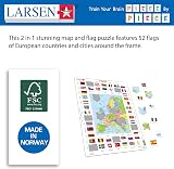 Larsen KL1 Europe Political Map Flags Jigsaw Puzzle 70 Piece Tray Frame Kids view 8