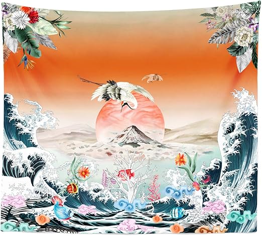 Amazon Co Jp 浮世絵 和風 タペストリー 壁掛け 掛け軸 インテリア 150 130cm ホーム キッチン