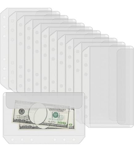 12 Pochettes A5 Sans Fermeture éclair - Pour Classeur à Anneaux, Organisation Budget, Factures, Espèces