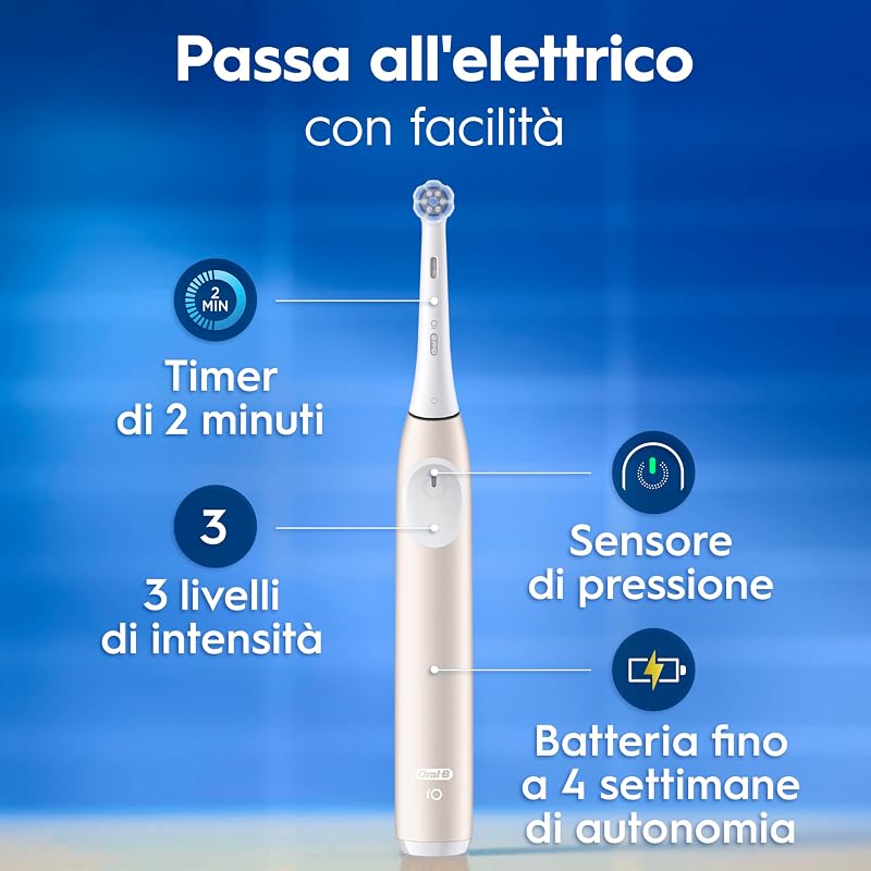 iO 2 Spazzolino Elettrico, 1 Testina di Ricambio, Custodia, Rosa