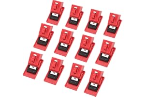 TOKCKYBL Circuit Breaker Lockout Device, 12 Pack - OSHA Compliant, Clamp-On Design for Single Pole Breakers, Premium Grade, Medium (120/277V)