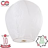 Coral Entertainments Biodegradable Chinese Lanterns with Box 10-Pack White Sky Lanterns