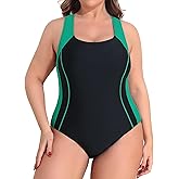 beautyin Plus Size Womens Swimsuit One Piece Athletic Racerback Bathing Suits
