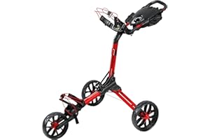 Bag Boy Nitron 3 Wheel Golf Push Cart, Easy 1 Step Open and Fold, Scorecard Console, Beverage Holder, Mobile Device Holder, Handle Mounted Parking Brake