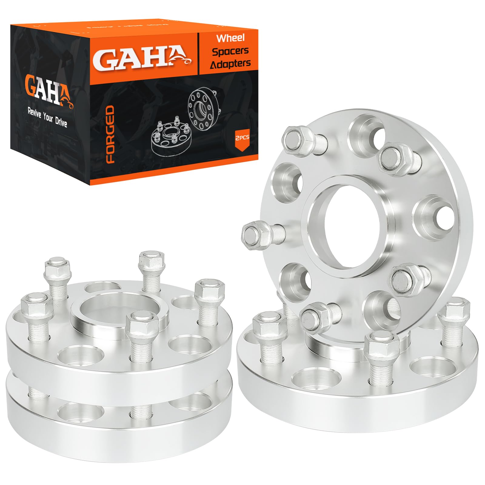 Photo 1 of 5x127mm Forged Wheel Spacers 71.5mm Bore Compatible for Dodge Durango Jeep Gladiator Grand Cherokee L WK Wrangler Chevrolet Tahoe C1500 GMC Yukon M14x1.5 Thread Studs 1"Hubcentric Adapters 4PCS,Black