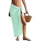 AI'MAGE Sarong Wraps for Women Long Hollow Swimsuit Coverup Tie Beach Bikini Skirt Cover Up Bathing Suit Pareo Wraps M/XL