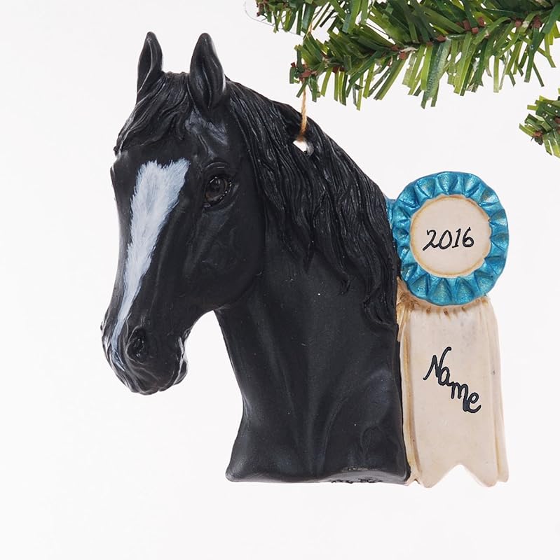 Black Horse Christmas Ornament Personalized with your