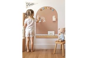 Orelle MagicWall | Magnetic Wall Decal Arch | Peel and Stick Magnetic Chalkboard for Wall | Kids Wall Decals | Playroom Essentials | Includes Chalk & Holder | Midi | 20 x 26 | Mocha