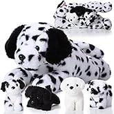 Skylety 5 Pcs Dog Stuffed Animal Puppy Stuffed with Babies Inside 1 Big Mommy with 4 Mini Baby Cute Soft Toy for Children Birthday Party Adopt a Puppy Favor(Dalmatians)