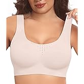 Easybunny Womens Minimizer Bras for Women Full Coverage Wireless Plus Size Supportive Wide Strap Tshirt Seamless Bra Bralette