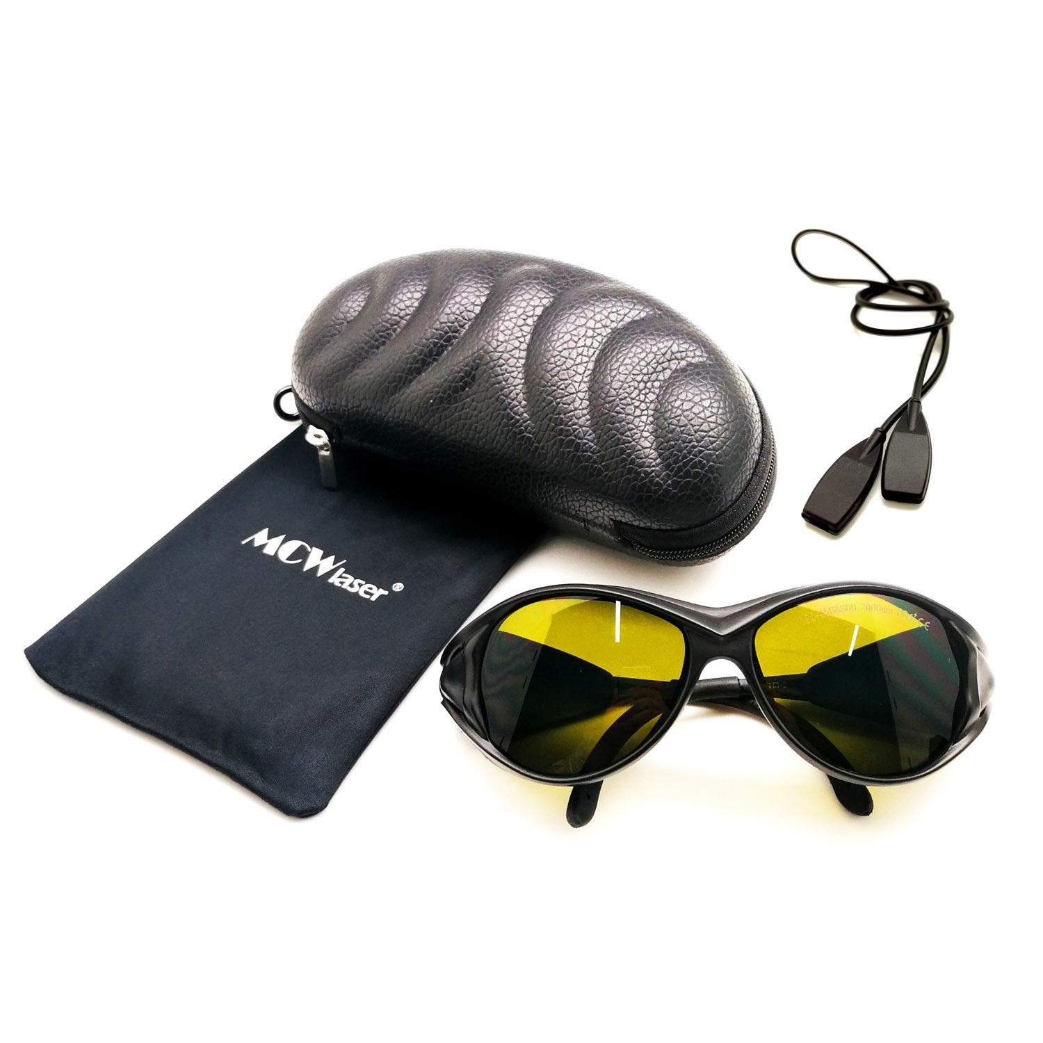 MCWlaser Laser Safety Glasses 190-450 & 800-2000nm Protective Goggles Typical For 355nm 405nm 445nm 450nm 808nm 980nm 1064nm 1085nm 1320nm 1342nm 1470nm 1550nm Absorption Type EP-5 Style 2