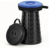 Azure Hundred Victories Upgraded 3-Lock Folding Stool with Cushion | 550 lbs Capacity, Adjustable Height, Portable for Camping, Hiking, Fishing