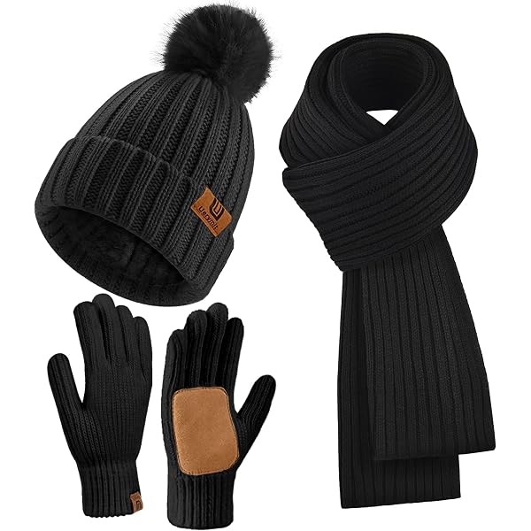 Uerymit Womens Winter Warm Knit Beanie Hats Touchscreen  display picture 3