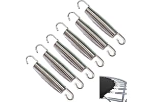 SquEqu 6 Pack Trampoline Springs Replacement 5.5 Inch Heavy Duty Stainless Steel Fitness Rebounder Extension Spring for Outdoor Trampolines Recreational Indoor Exercise Trampoline Mini Trampoline