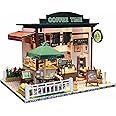 Flever Dollhouse Miniature DIY House Kit Creative Room with Furniture for Romantic Valentine's Gift (Time Cafe)