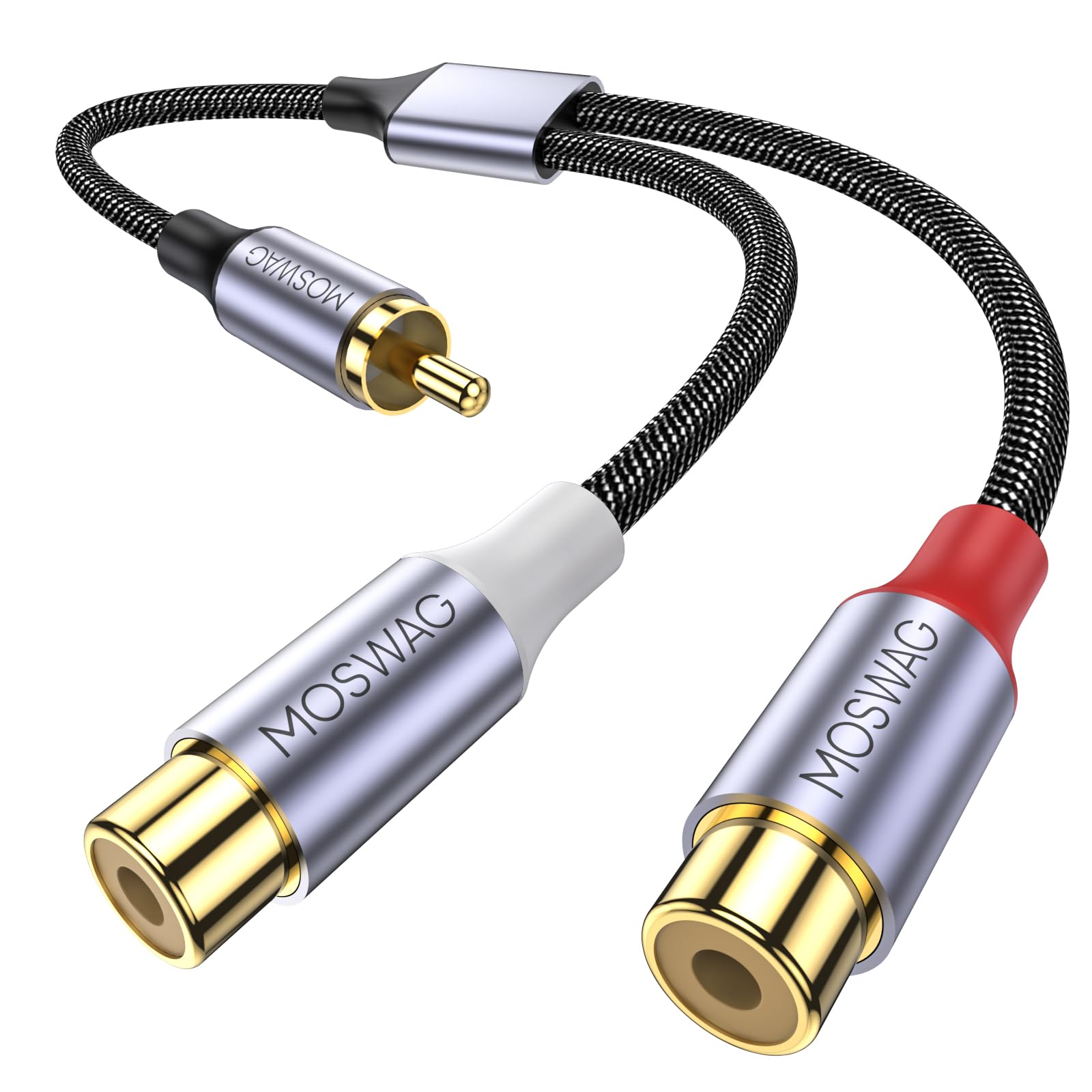 MOSWAG RCAケーブル RCA分岐ケーブル1オス- 2メス サブウーファーケーブル サブウーファー、スピーカー、ホームシアター、HDTV、ゲーム機に対応 の商品画像