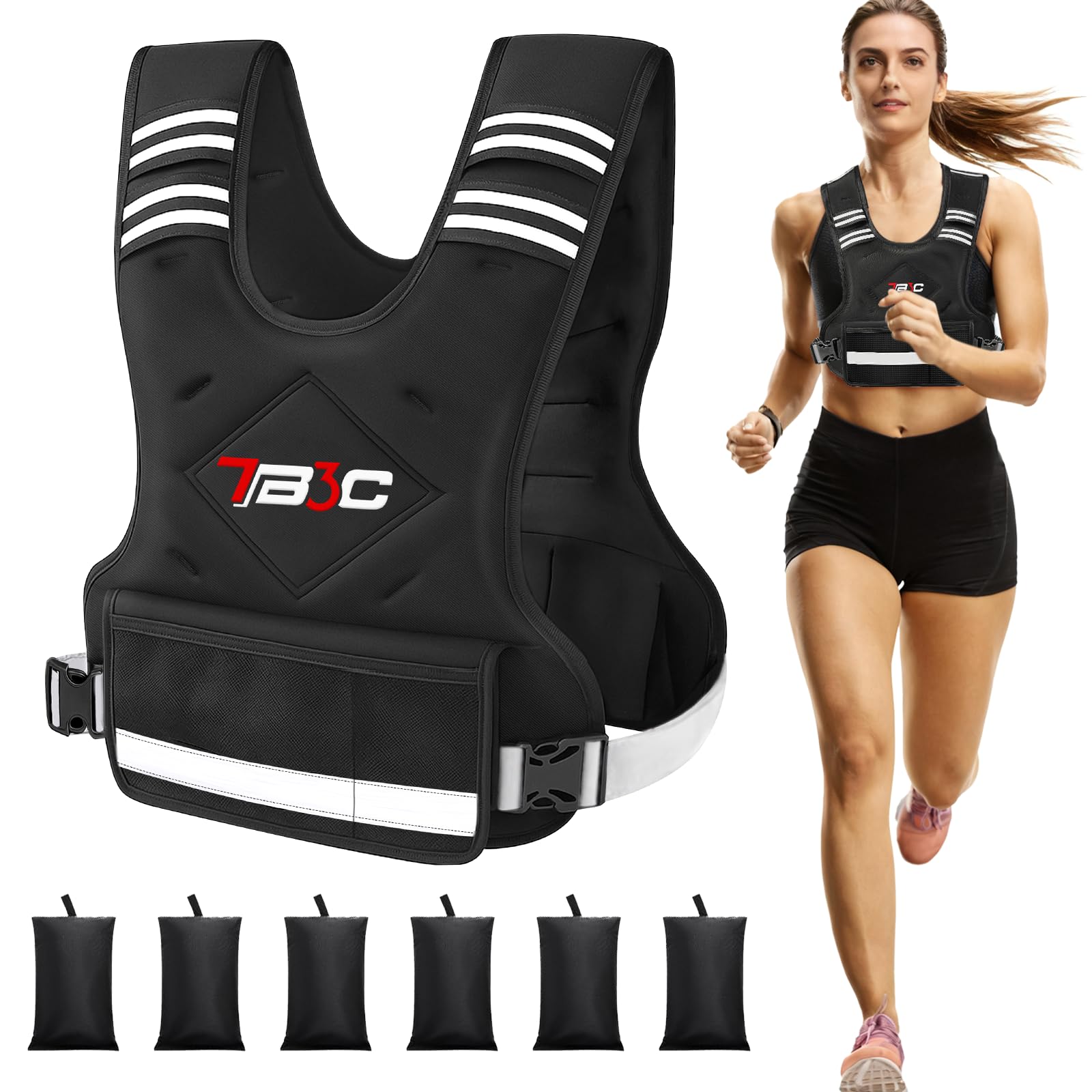 Photo 1 of TB3C Adjustable Weighted Vest for Women - 11-20lb for Strength Training Body Weight Vest for Running Walking and Home Workouts Black