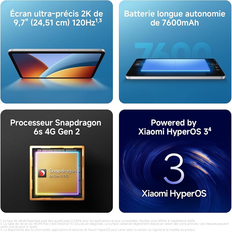 REDMI Pad 2 4+64Go Processeur Helio G100-Ultra-Gris Graphite