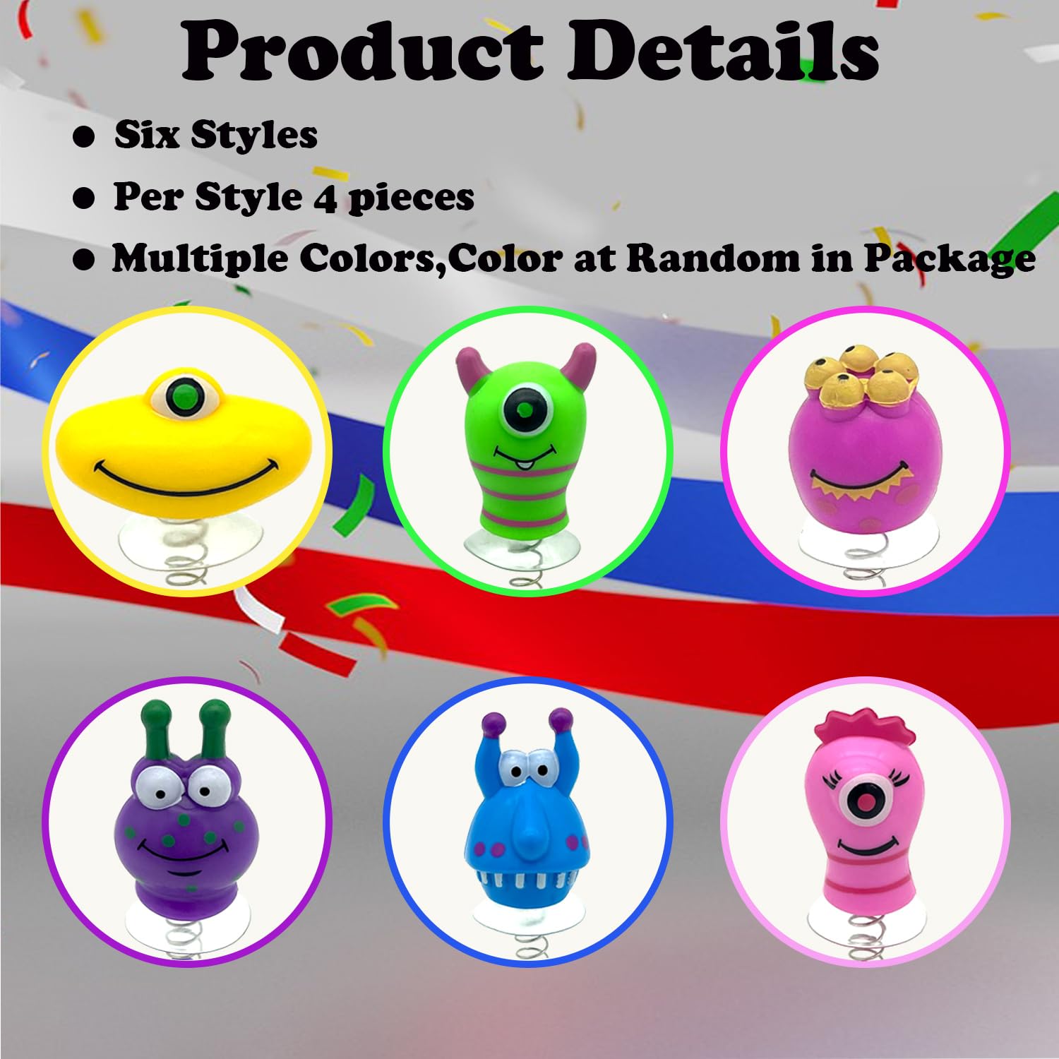 Oisinlas 24 PCS Jumping Popper Toys Spring Launchers Toys Pop Up Critters Novelty Spring Toy for Boys and Girls Party Favors Classroom Prizes Return Gifts Treat Bag Gift for Kids,6 Styles