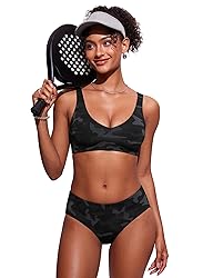 CRZ YOGA Bikini Bottoms for Women Mid Rise Full