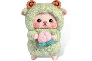 Fedmut Needle Felting Kit, Animal Needle Felting Kit for Beginner Adult with Felting Wool, Felting Foam Mat, Felting Needles and Video Instructions, Complete Start Kit for Craft DIY Needle Felting
