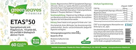 Greenleaves Vitamins Etas Asparagus Extract 60 Vegan Capsules 50 Mg Amazon De Drogerie Korperpflege