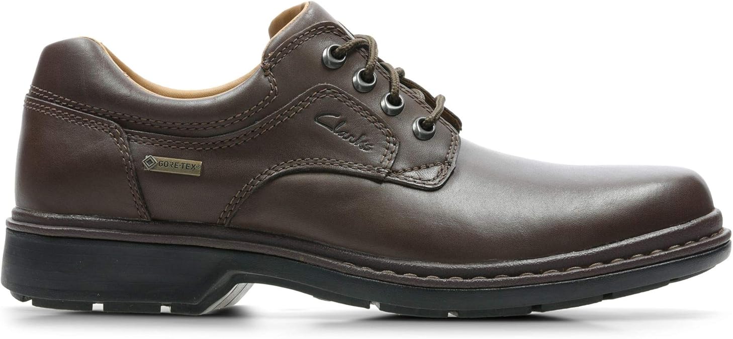 Clarks Men's LaceUp GoreTex Derby Shoes Rockie Lo GTX Ebony Leather