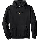 Jesus is King Cross Thin Christian Faith Jesus King Minimal Pullover Hoodie